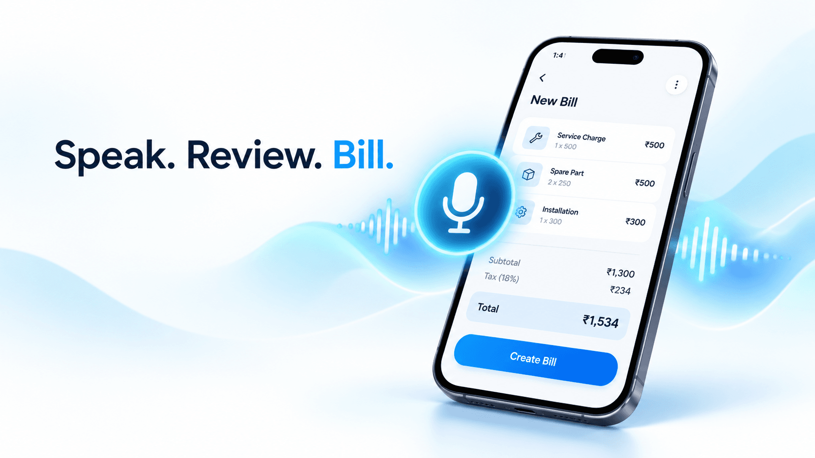 AI Voice Billing App for Shops & Service Businesses in India: Speak, Review & Bill with Smart Billing Lite